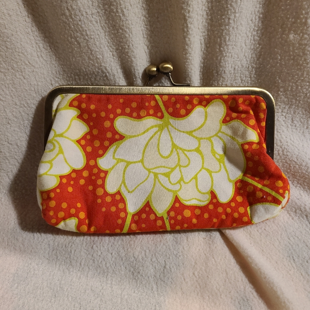 Floral Orange Clutch Bag PEAS AND CARROTS